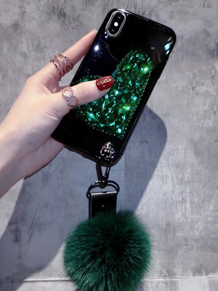 Heart Shape Rhinestone Phone Case - Lumitria