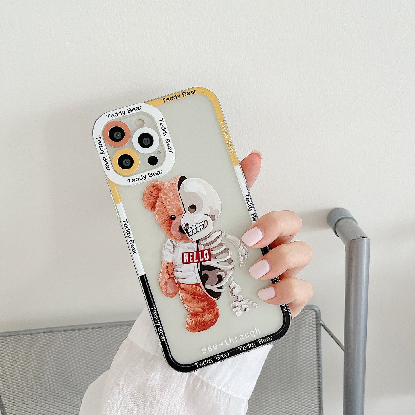 Injection Angel Eye Flower Phone Case Mechanical Bear - Lumitria