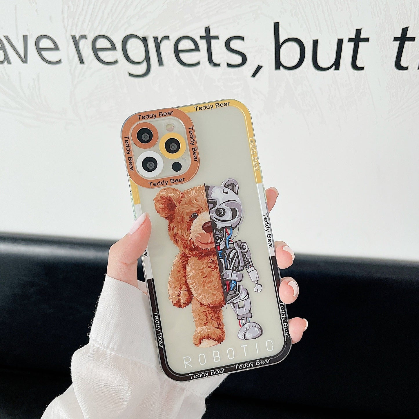 Injection Angel Eye Flower Phone Case Mechanical Bear - Lumitria