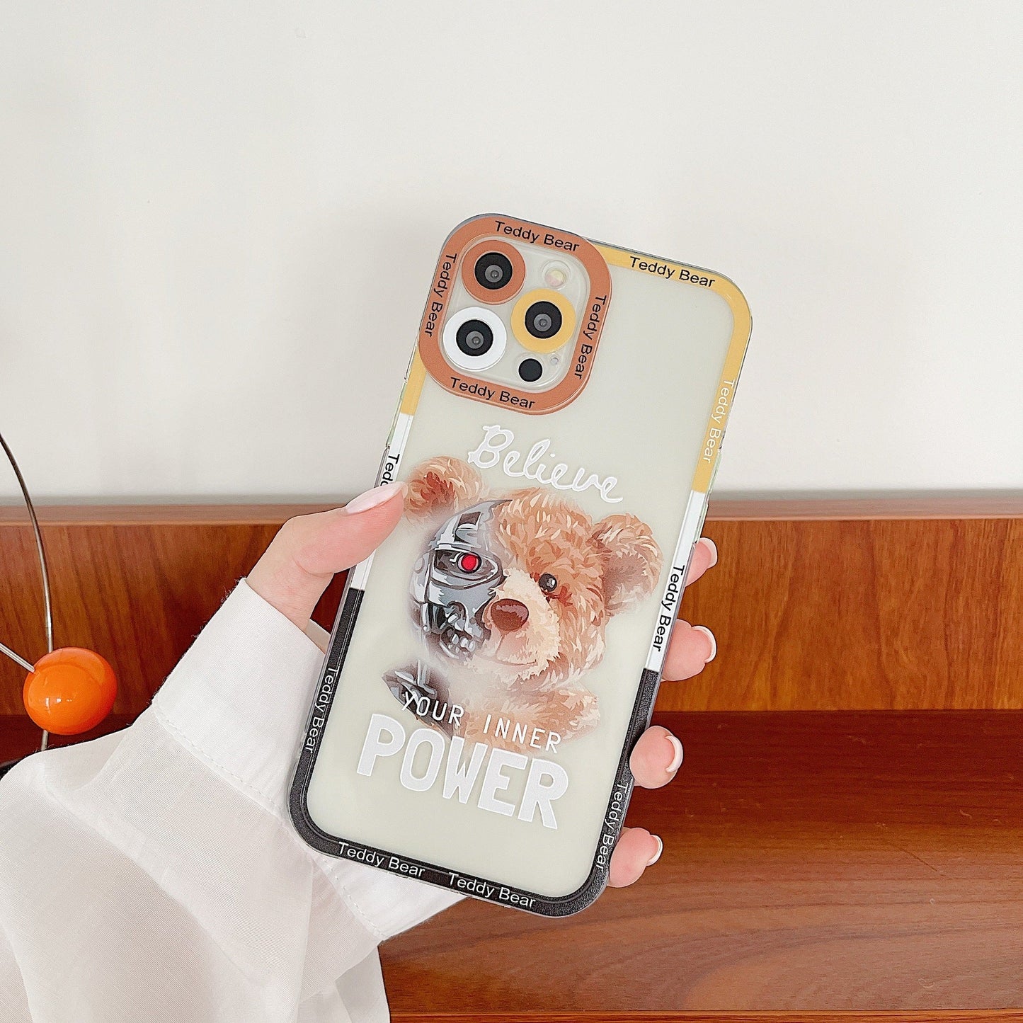Injection Angel Eye Flower Phone Case Mechanical Bear - Lumitria