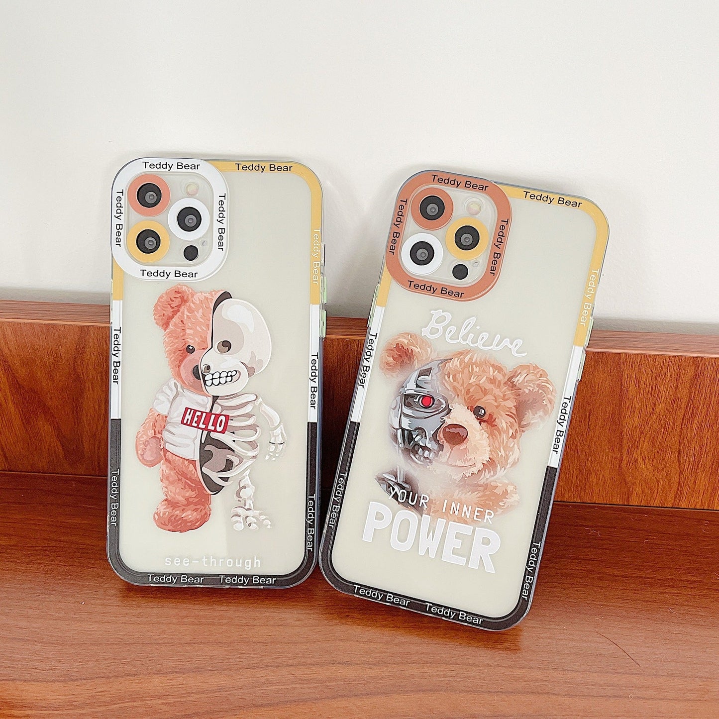 Injection Angel Eye Flower Phone Case Mechanical Bear - Lumitria