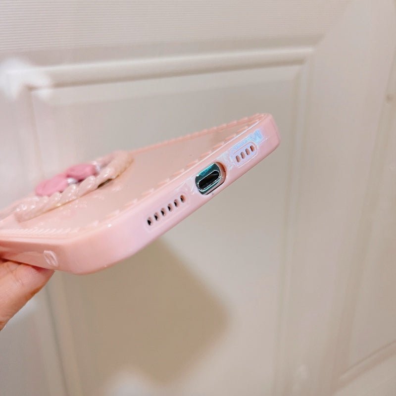 Japanese And Korean Simple Love Cream Bow Mirror Phone Case - Lumitria