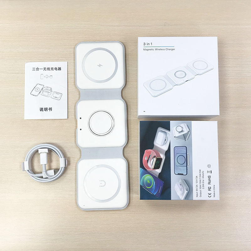 Magnetic three - in - one wireless charger - Lumitria