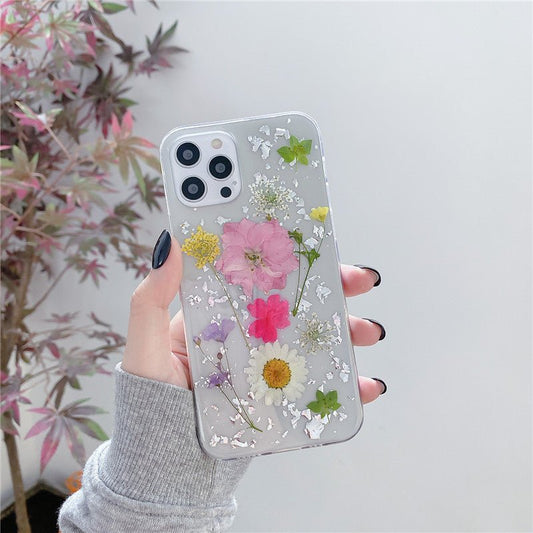 Silver Foil Dried Flowers For Mobile Phone Cases Epoxy Transparent - Lumitria